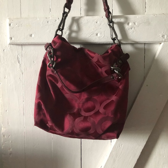 Burgundy Coach Shoulder Bag - Picture 2 of 3